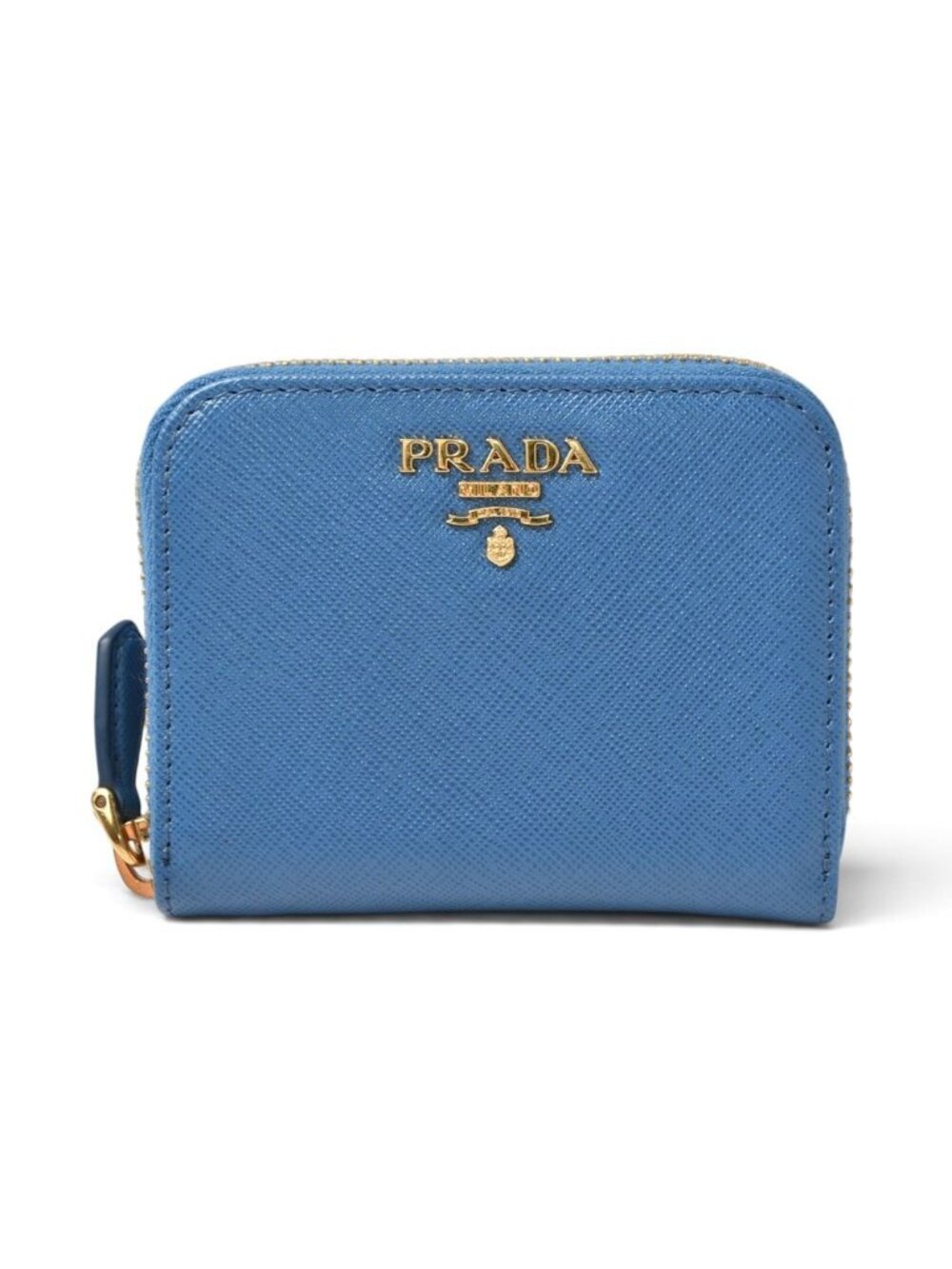 Prada Coin Purse Saffiano 1 268 Embossed Leather Cobalto Blue